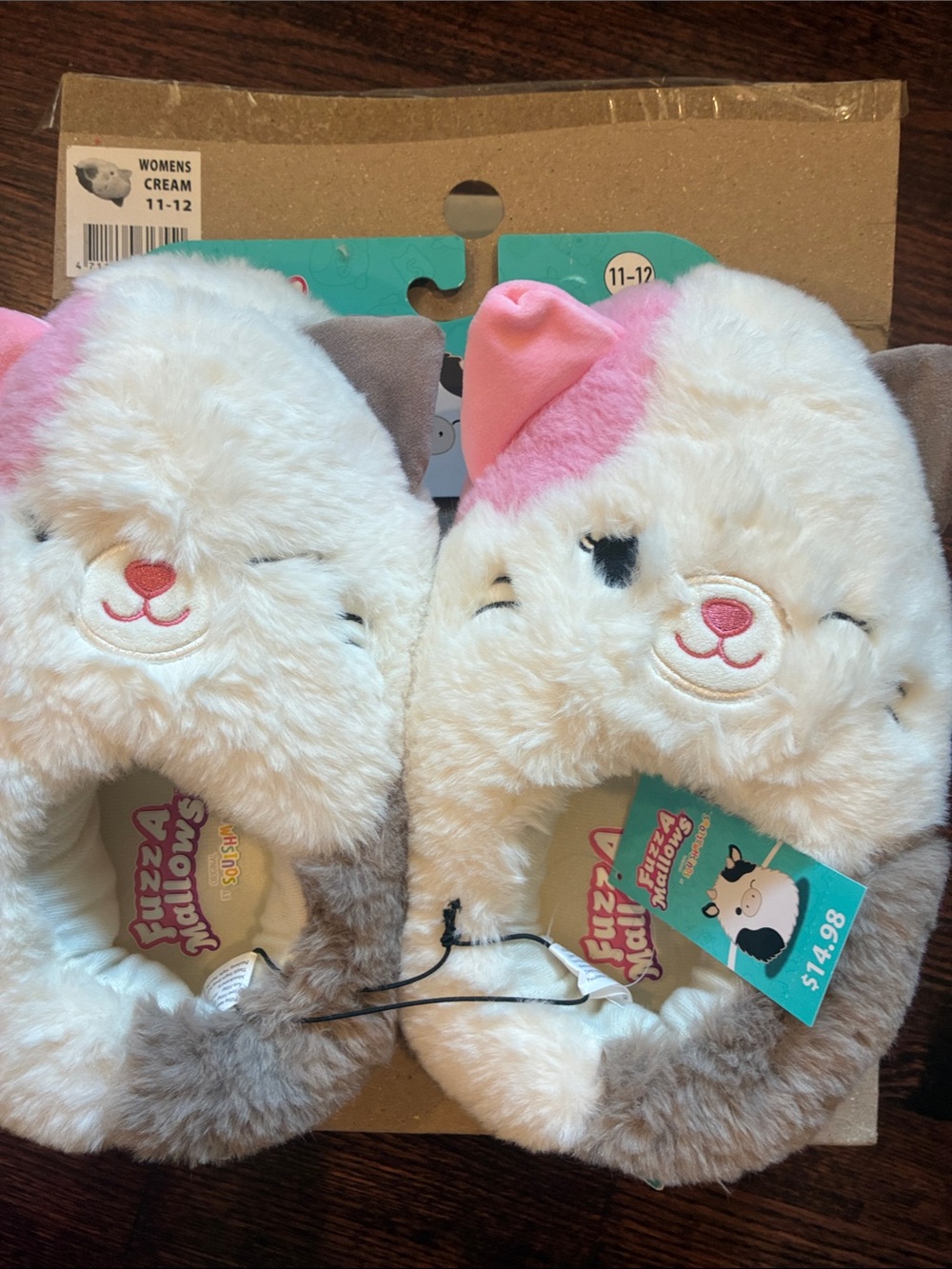 Squishmallows Cream & Pink Plush Women's Slippers